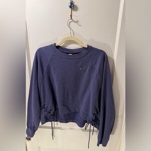 Nike Navy Sweatshirt with Lace Up Sides